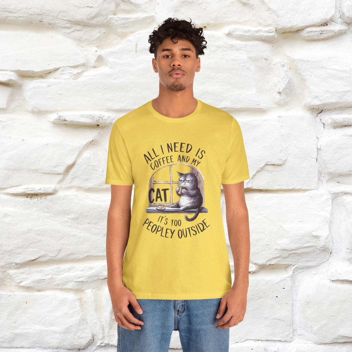 ''All I Need Is Coffee and My Cat, It's Too Peopley Outside''| Cat T-Shirt | Nunu&Miao Studio