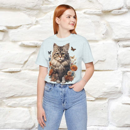 ''Floral Feline Fantasy'' Cat T-shirt for Women 100% Cotton*