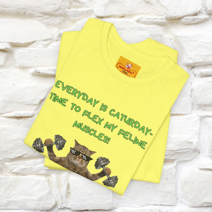"Everyday Is Caturday – Flex My Feline Muscle"| Funny Cat T-Shirt  |Nunu&Miao Sudio - Nunu&Miao Studio