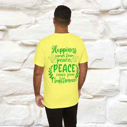 "Happiness Comes From Peace, Peace Comes From Indifference" Cat T-Shirt| Front & Back Design | Nunu&Miao Studio