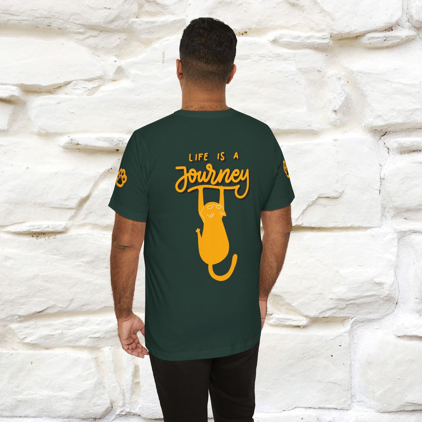 "Life Is A Journey'' Cat T-Shirt | Front & Back Design | Nunu&Miao Studio