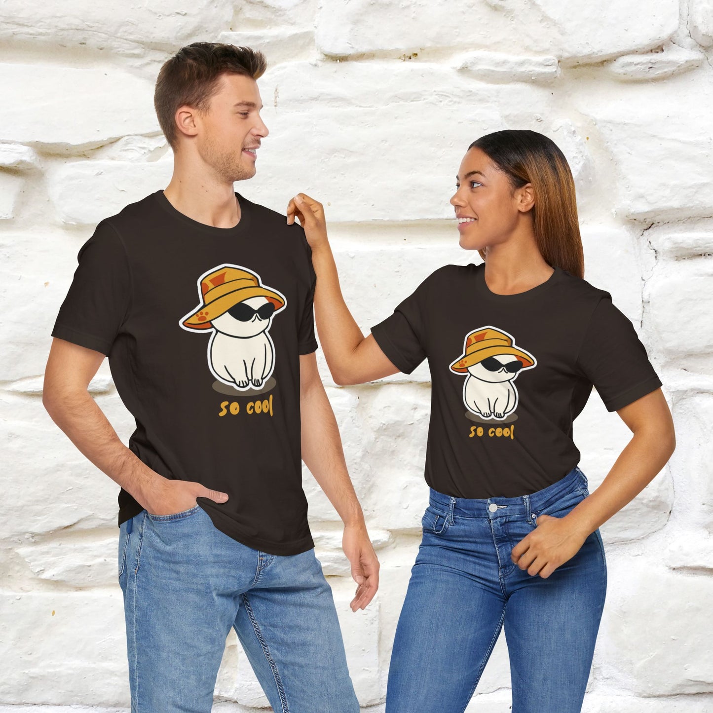 "So Cool" Cat T-Shirt for Men and Women | 100% Cotton* | Trendy Cat Apparel for Cat Lovers