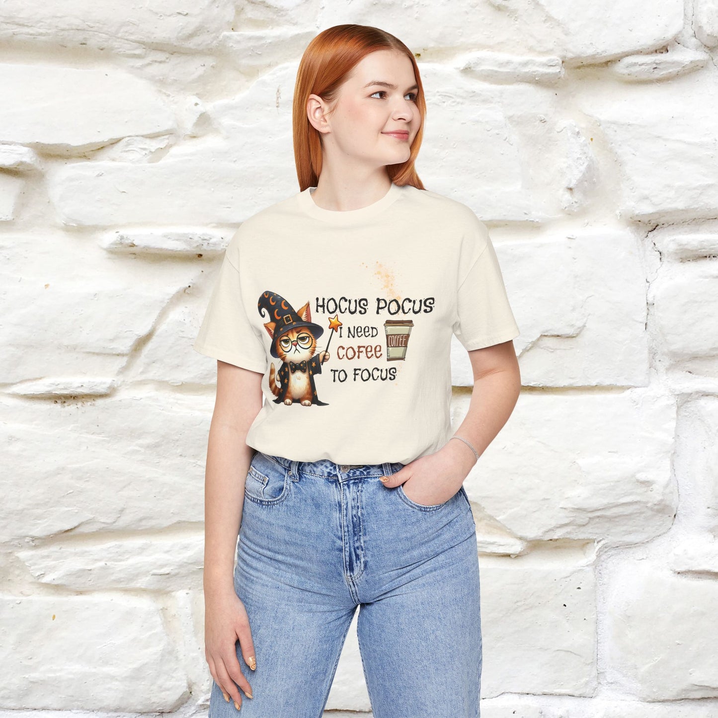 ''Hocus Pocus I Need Coffe To Focus'' Funny Cat Shirt | Nunu&Miao Studio