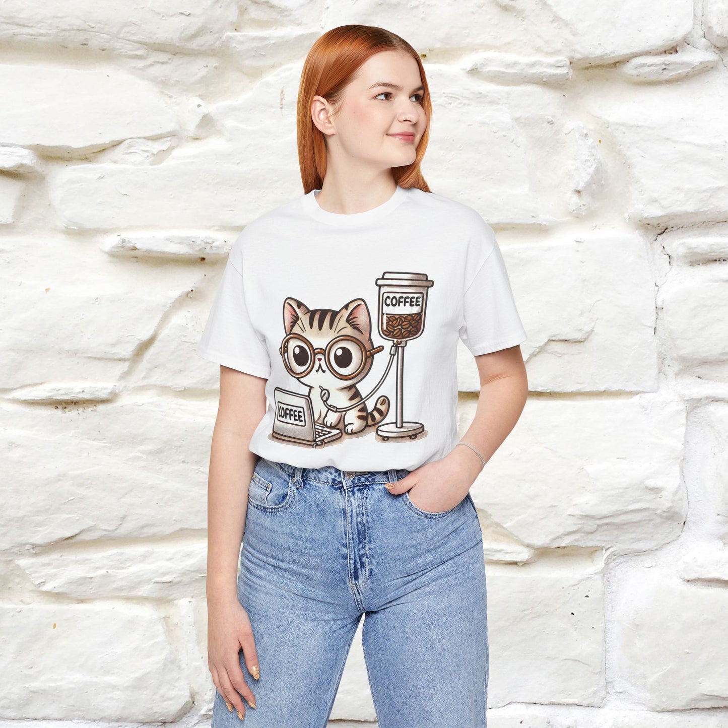 "Coffee Runs Through My Veins" Cat T-shirt for Men & Women | 100% Cotton* | Cat Lover Tee