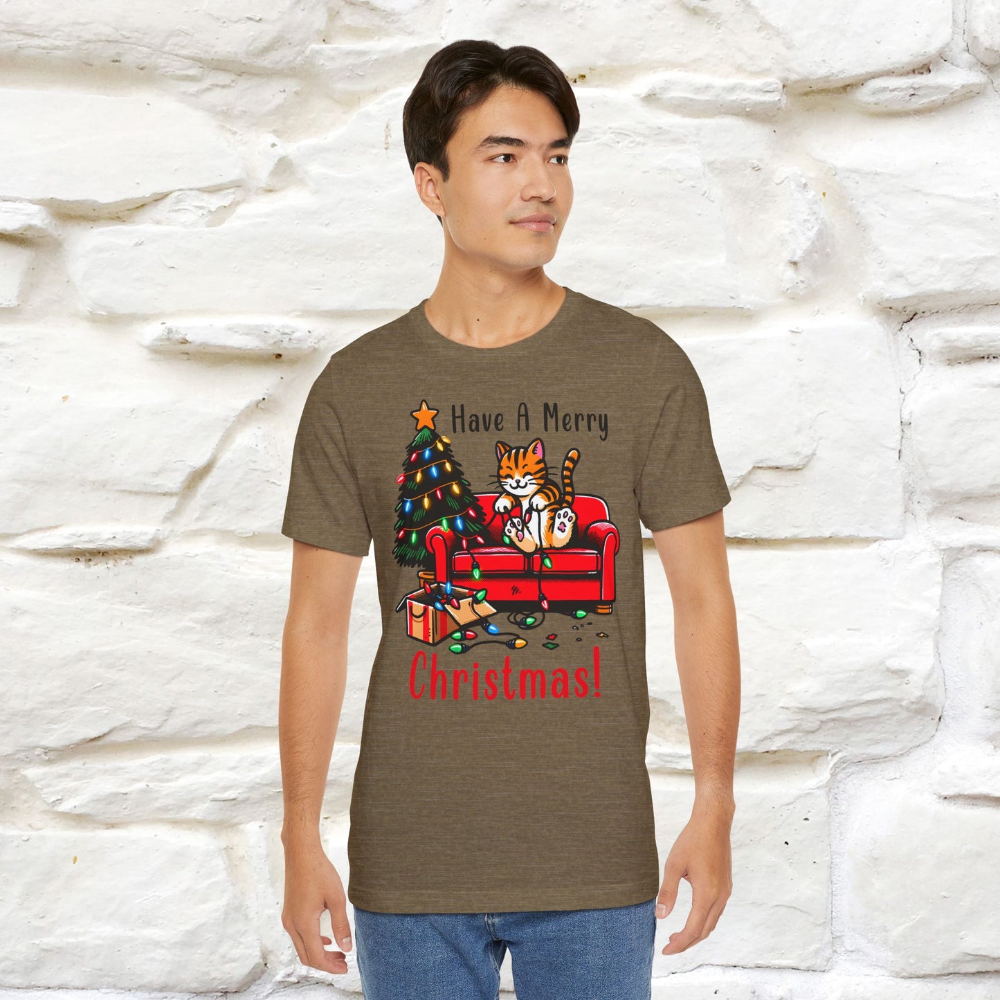 “Have A Merry Christmas! T-Shirt | Festive Cat Shirt for Men & Women | 100% Cotton”