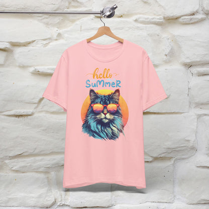 ''Hello Summer'' Cat T-shirt for Women 100% Cotton* - Nunu&Miao Studio