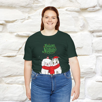 Buon Natale Cat and Dog T-shirt for Men & Women | 100% Cotton* 🐾 | Festive Holiday Shirt