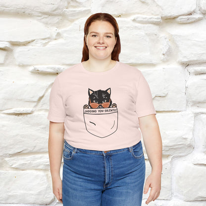 ''Judging You Silently'' | Cat T-Shirt for Men | Nunu&Miao Studio - Nunu&Miao Studio