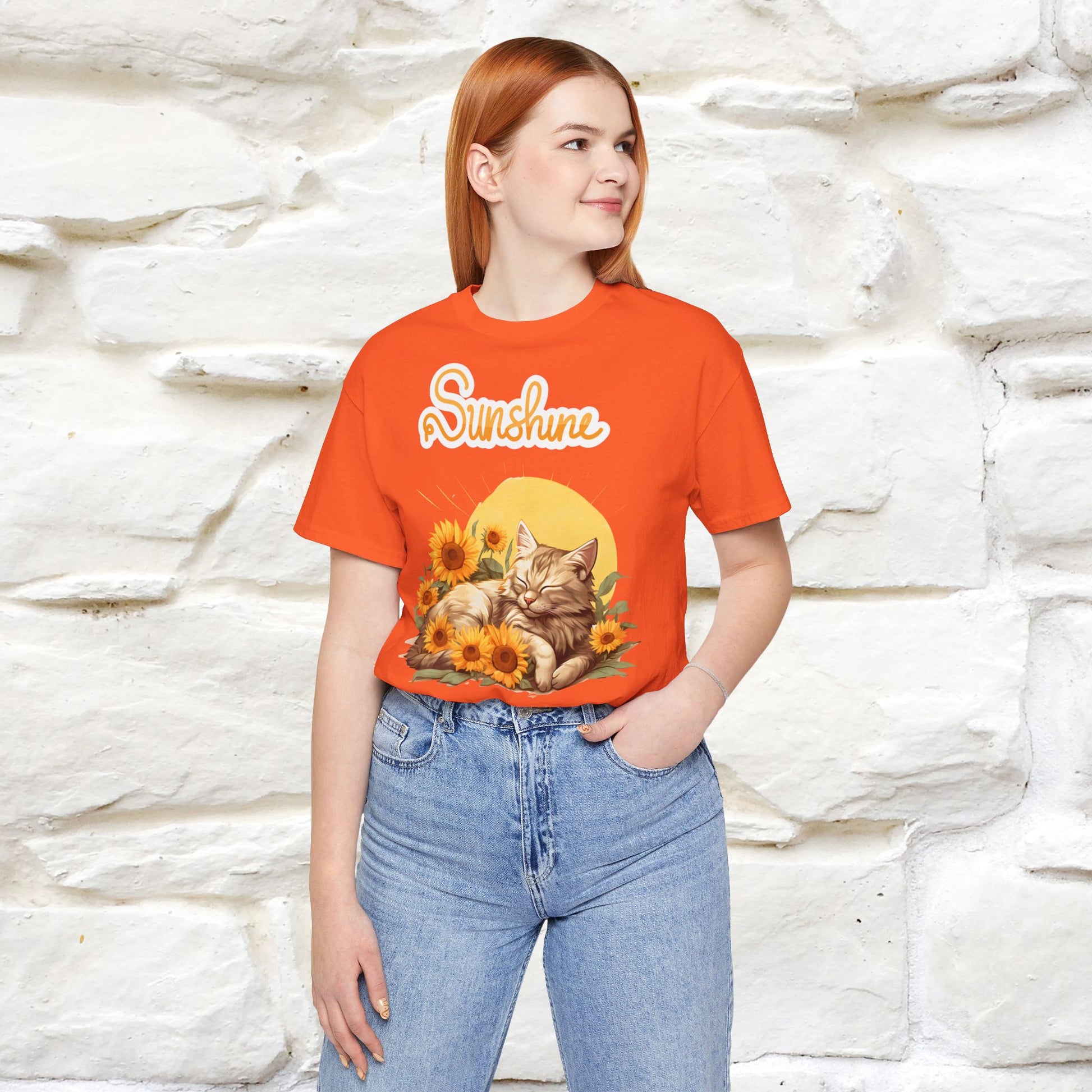 ''Sunshine'' Cat T-shirt for Women 100% Cotton* - Nunu&Miao Studio