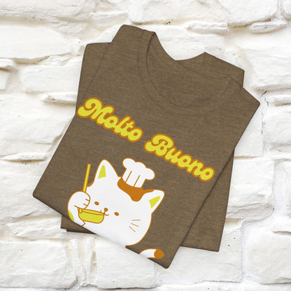 “Molto Buono Cat T-Shirt | Italian-Inspired Cat Shirt for Men & Women | 100% Cotton”