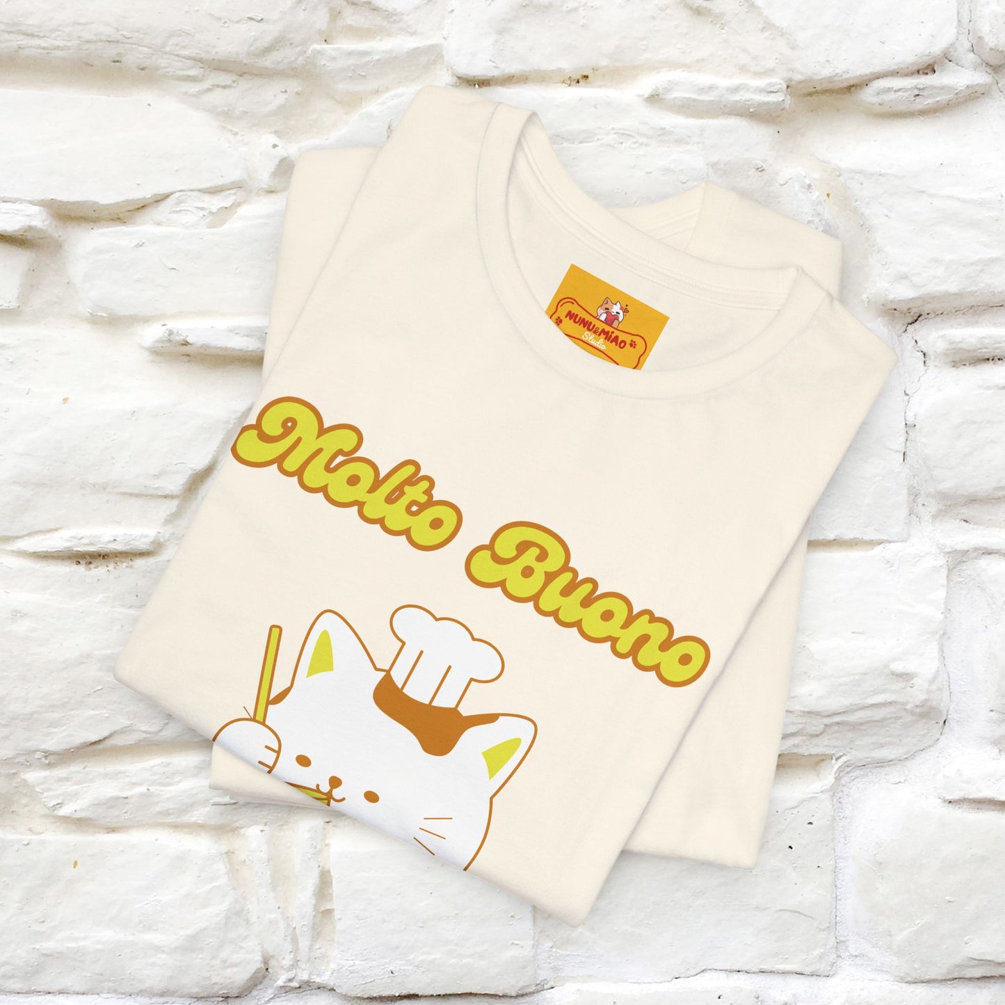 “Molto Buono Cat T-Shirt | Italian-Inspired Cat Shirt for Men & Women | 100% Cotton”