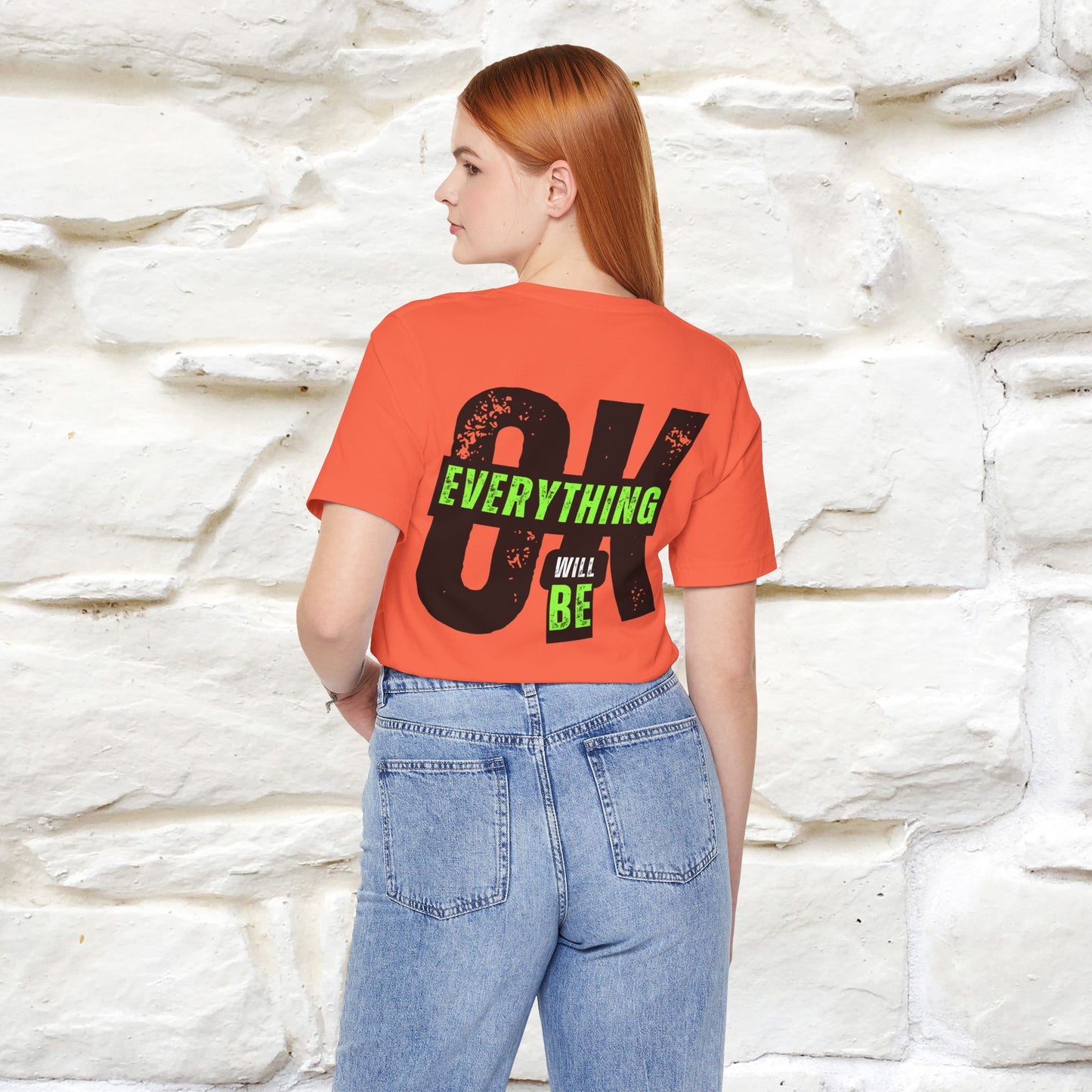 ''Everything Will Be Ok '' Cat T-Shirt Front and Back Design | Nunu&Miao Studio