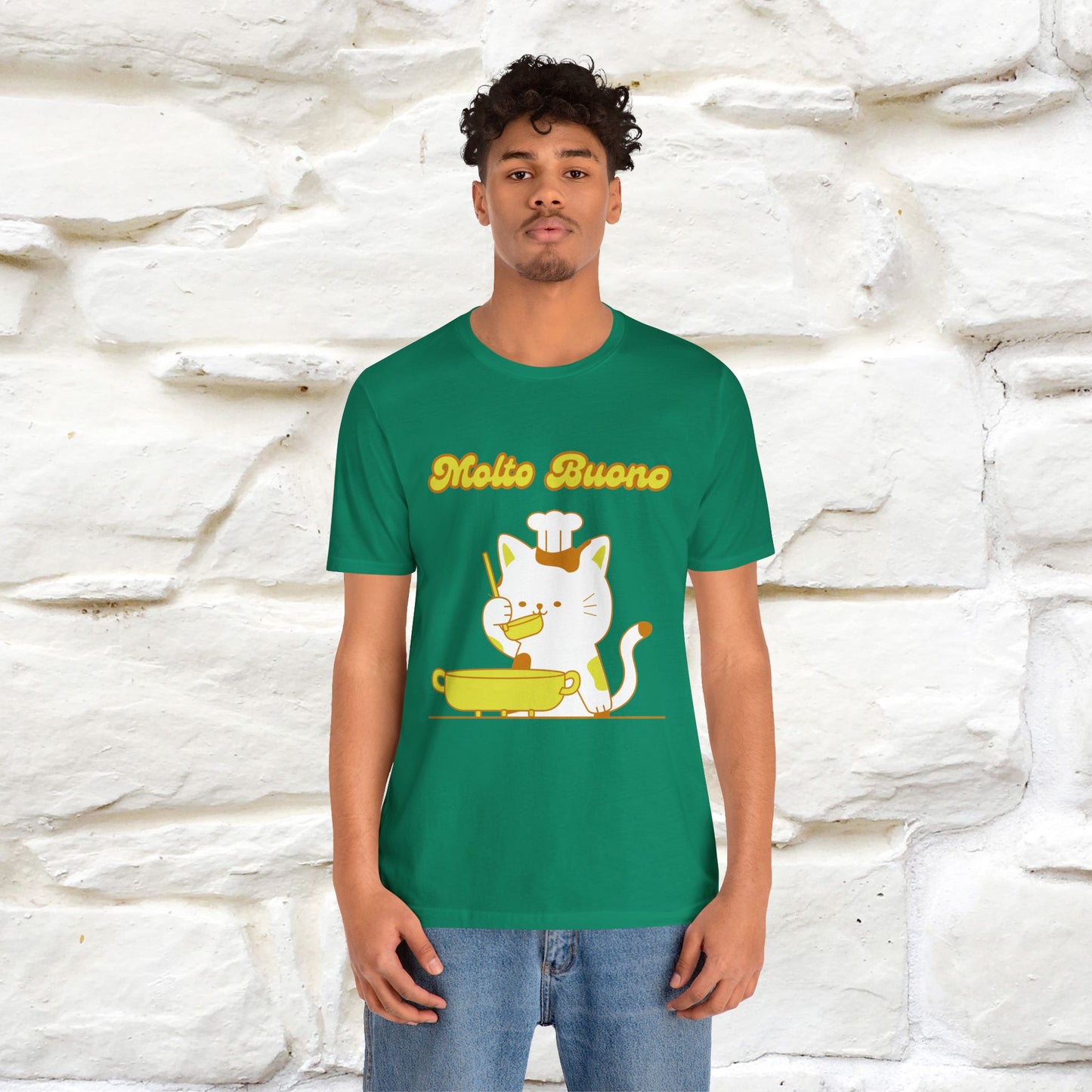 “Molto Buono Cat T-Shirt | Italian-Inspired Cat Shirt for Men & Women | 100% Cotton”