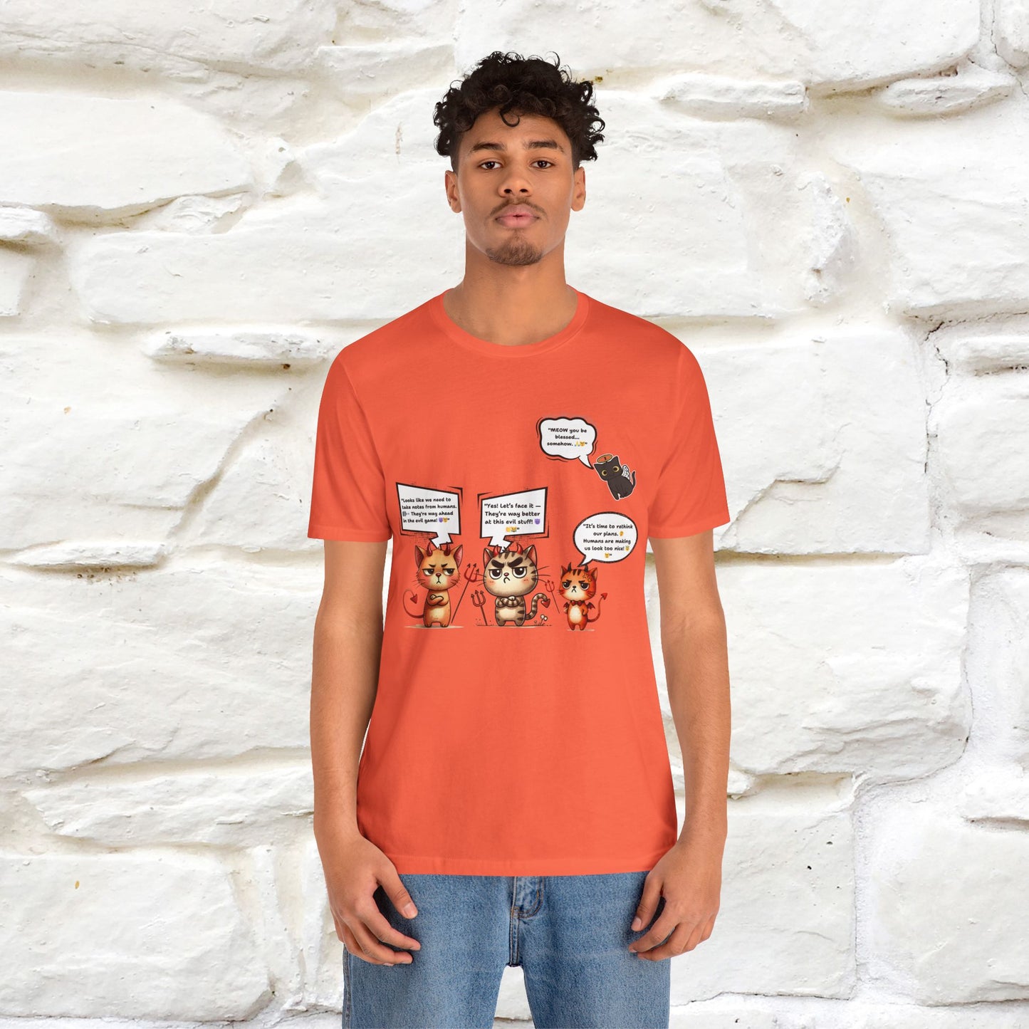 "Humans Are Way Ahead In The Evil Game! 😈😼" Cat  T-shirt |Nunu&Miao Studio