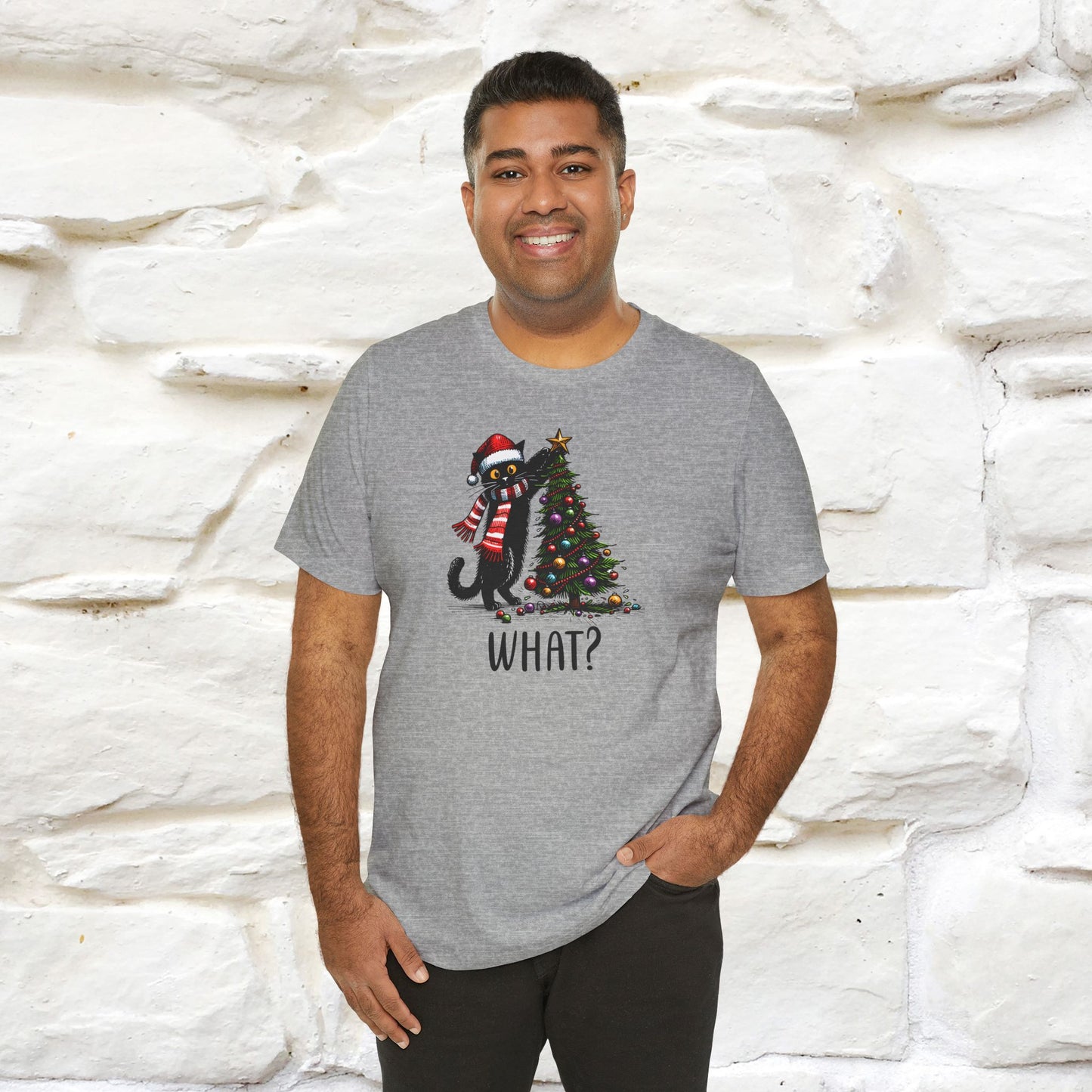 What? Cattitude Cat Christmas Shirt for Men & Women | 100% Cotton*