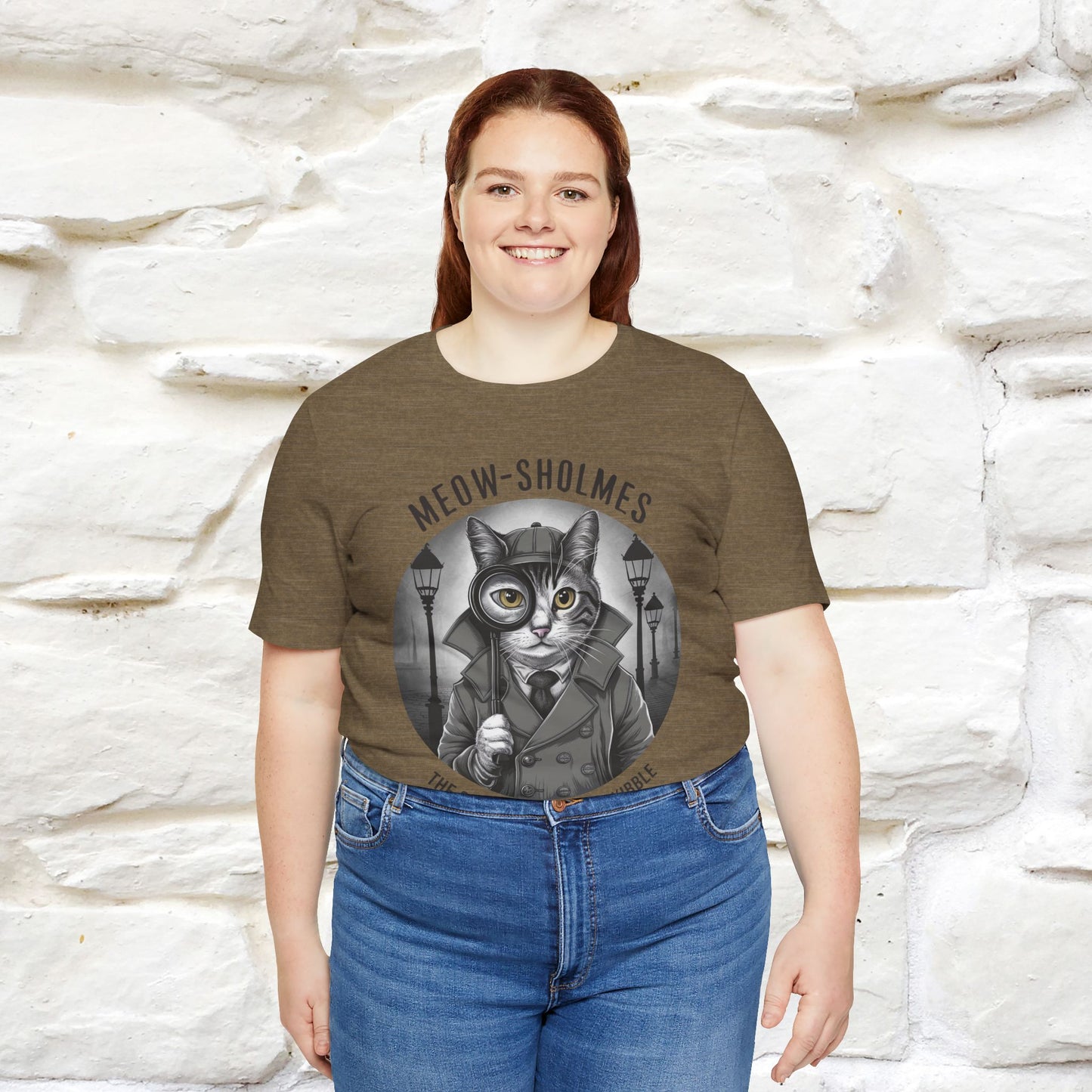 Meow-Sholmes: The Case of the Missing Kibble T-Shirt | Detective Cat Tee for Men & Women | 100% Cotton*