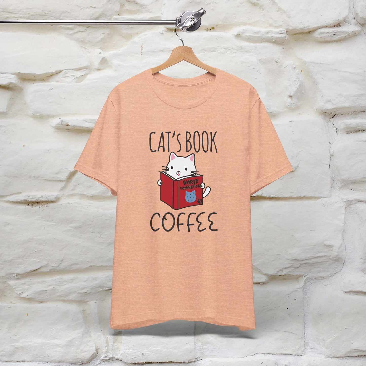 "Cat's Book Coffee" Cat T-Shirt for Men & Women | 100% Cotton* | Cozy Vibes for Book & Cat Lovers