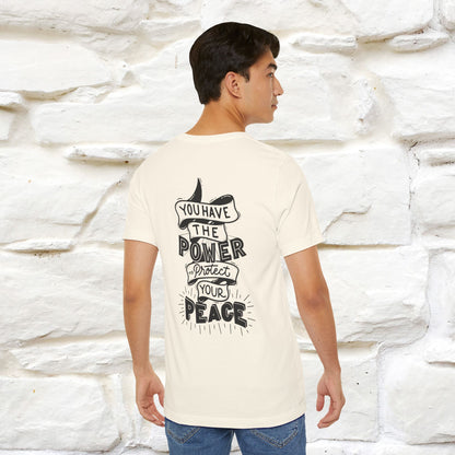 "You Have the Power to Protect Your Peace" Cat T-Shirt| Front & Back Design | Nunu&Miao Studio