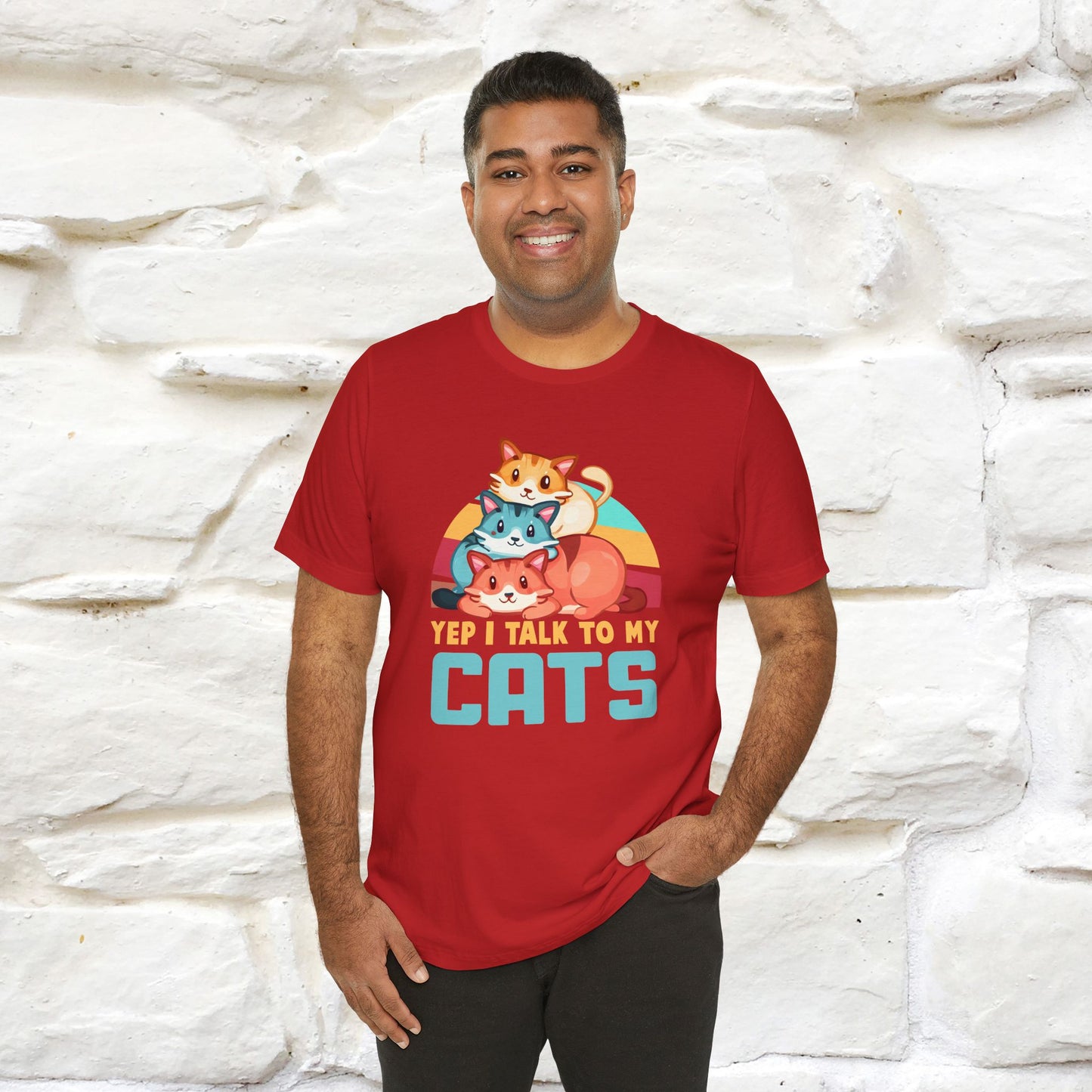 ''Yep, I Talk To My Cats'' Cute Cat T-Shirt for Men & Women | 100% Cotton* 🐾