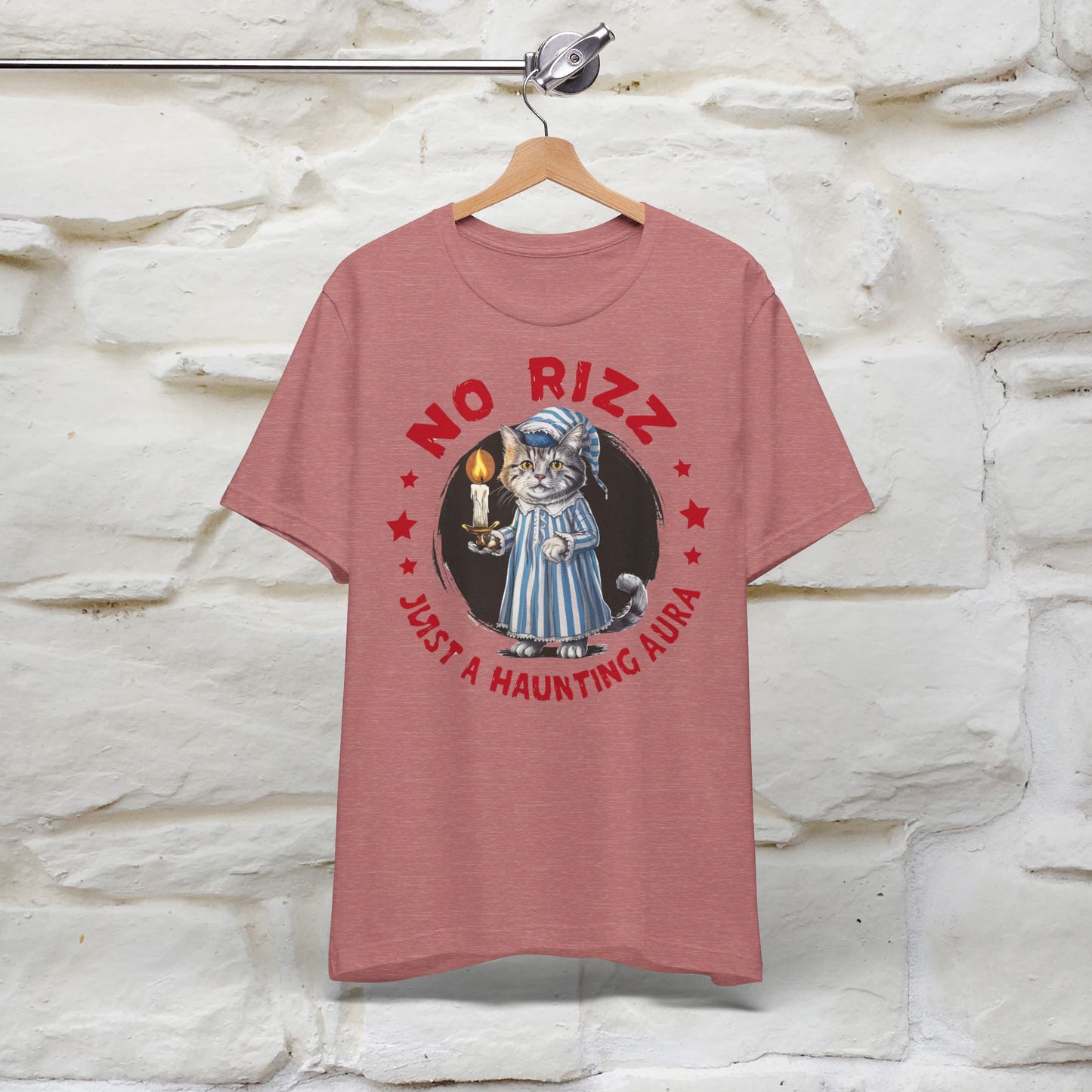 ''No Rizz - Just A Haunting Aura'' T-shirt for Man 100% Cotton. - Nunu&Miao Studio