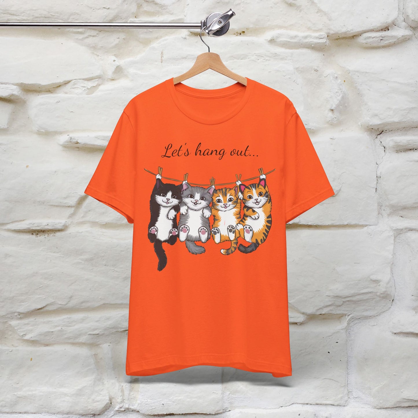 ''Let's Hang Out'' Cat T-shirt for Women 100% Cotton* - Nunu&Miao Studio