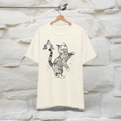 "The cat And The Butterfly" Cat T-shirt for Men & Women | 100% Cotton* 🐾