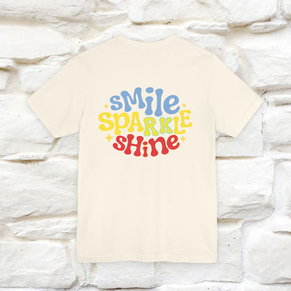 "Smile, Sparkle, Shine" Cat T-Shirt | Front & Back Design | Nunu&Miao Studio