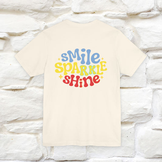 "Smile, Sparkle, Shine" Cat T-Shirt | Front & Back Design | Nunu&Miao Studio