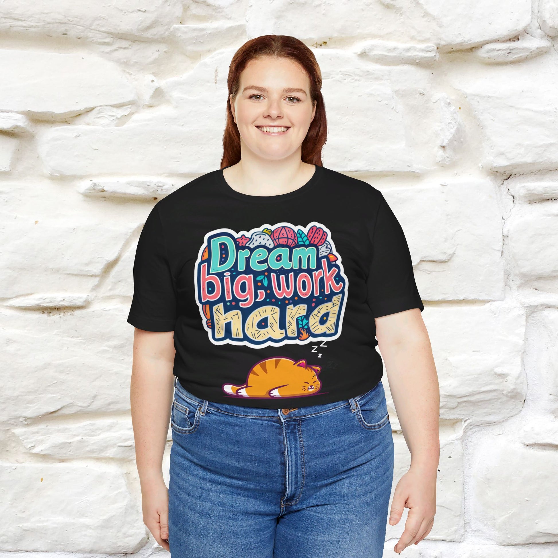 ''Dream Big Work Hard '' T-shirt for Women 100% Cotton* - Nunu&Miao Studio