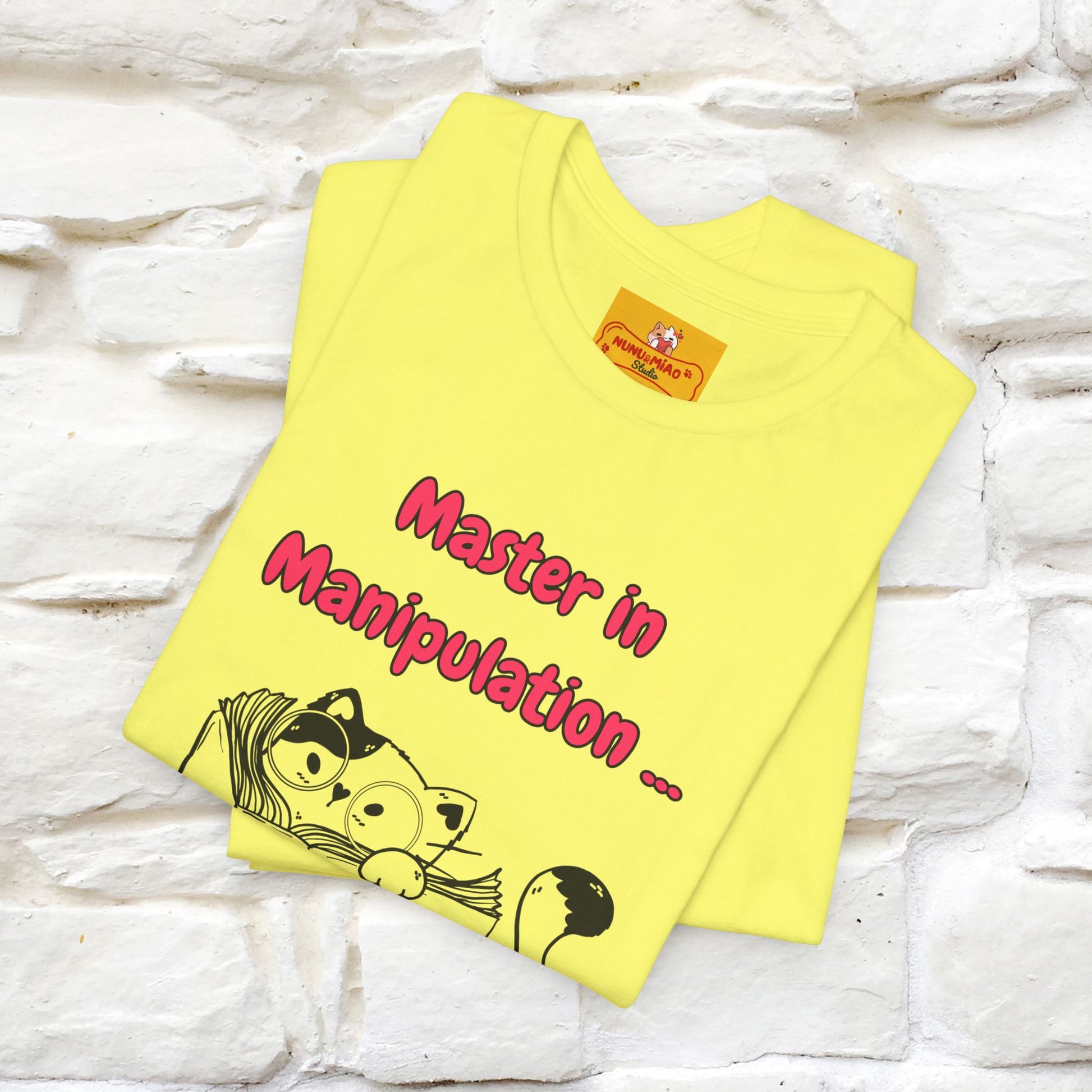 ''Master In Manipulation. How To Train Your Human '' Cat T-Shirt | Nunu&Miao Studio - Nunu&Miao Studio