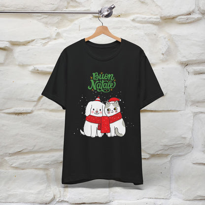 Buon Natale Cat and Dog T-shirt for Men & Women | 100% Cotton* 🐾 | Festive Holiday Shirt