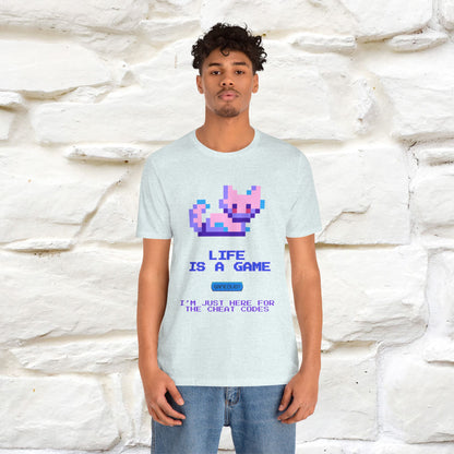 "Life Is A Game, I Am Just Here Fo The Cheat Code" Funny Cat T-Shirt for Men & Women | 100% Cotton* - Nunu&Miao Studio