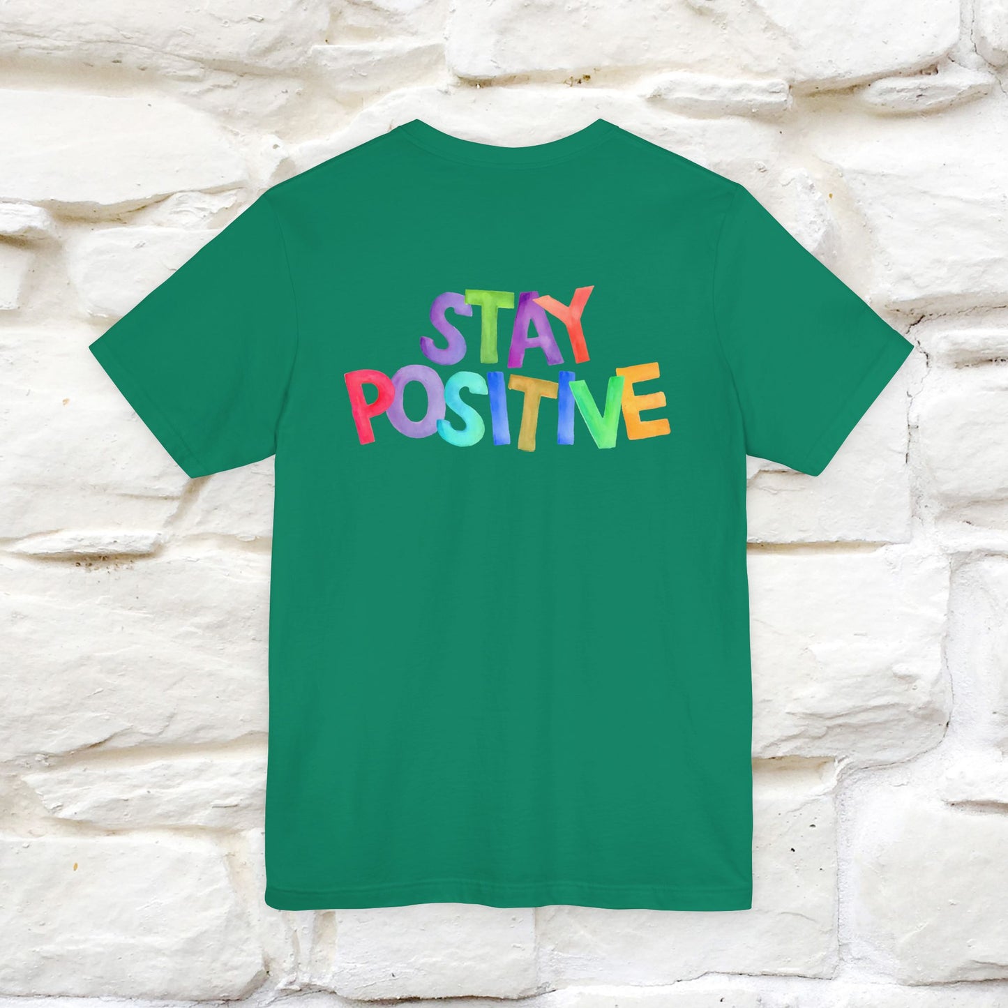 "Stay Positive'' Cat T-Shirt | Front & Back Design | Nunu&Miao Studio