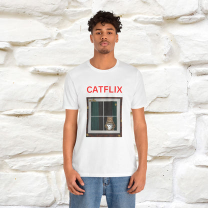 "Catflix" Cat T-shirt for Men & Women| 100% Cotton* 🐾