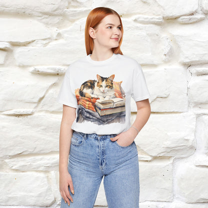 "Literary Catnap" T-shirt for Men and Women 100% Cotton.