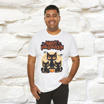 ''Black Cats Happy Halloween'' Unisex T-shirt 100% Cotton*