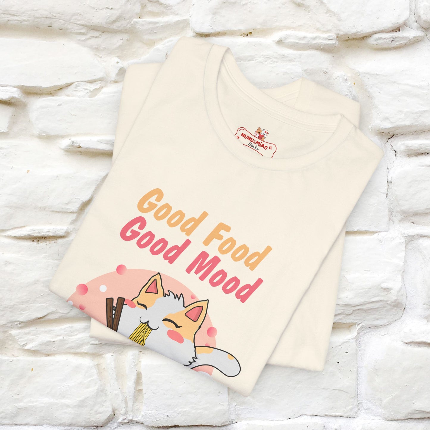 "Good Food Good Mood" Cat T-shirt for Men & Women | 100% Cotton*