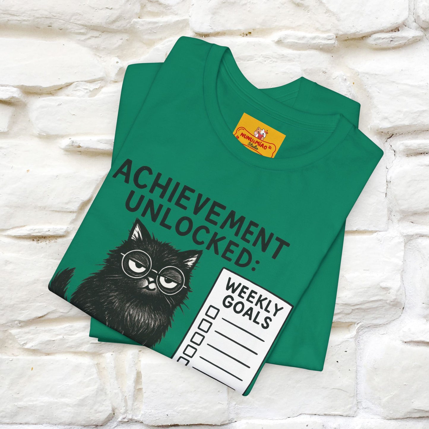 "Achievement Unlocked Bare Minimum." |Cat T-Shirt | Nunu&Miao Studio