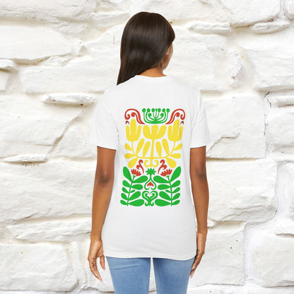 ''Floral Abstract'' Cat T-Shirt Front and Back Design | Nunu&Miao Studio