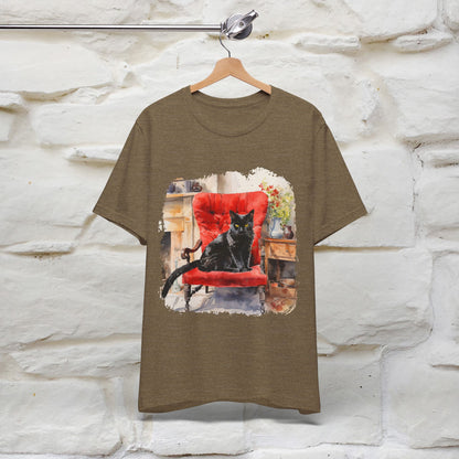 "Chair Majesty with the Black Cat" T-shirt for Women | 100% Cotton*