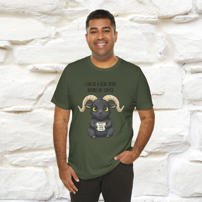 "I Can Be a Real Devil Before My Coffe" Funny T-shirt |Nunu&Miao Studio
