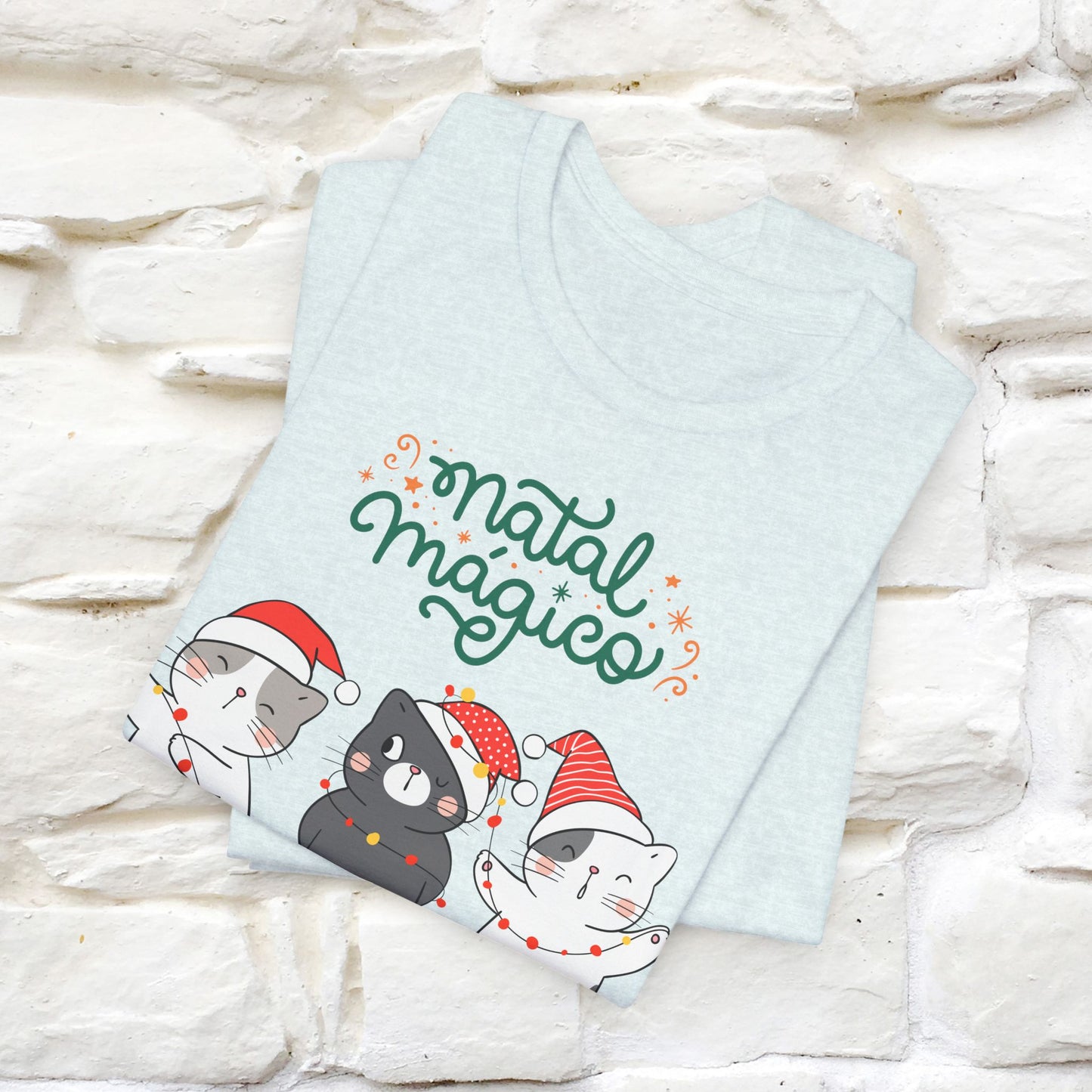 "Natal Magico" Cat T-shirt for Men & Women | 100% Cotton* 🐾 | Magical Holiday Cat Tee