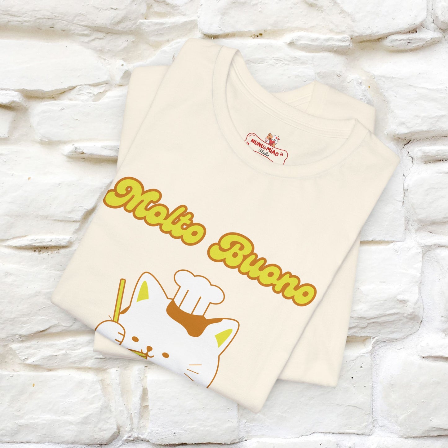 “Molto Buono Cat T-Shirt | Italian-Inspired Cat Shirt for Men & Women | 100% Cotton”