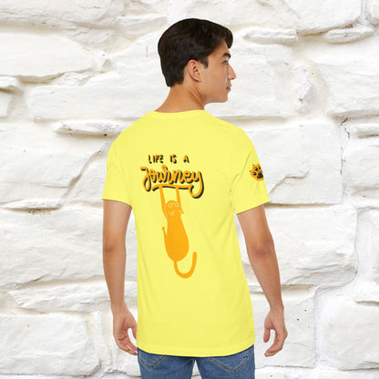 "Life Is A Journey'' Cat T-Shirt | Front & Back Design | Nunu&Miao Studio