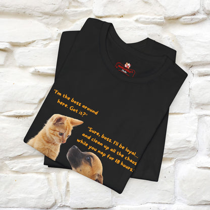 ''I am The Boss Here'' Funny Cat T-shirt for Men and Women  100% Cotton*