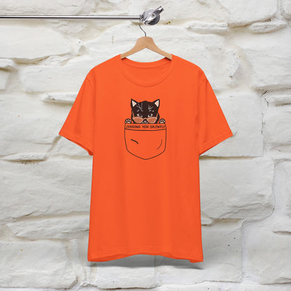 Judging You Silently Cat T-Shirt for Men | 100% Cotton* Funny & Sassy Tee