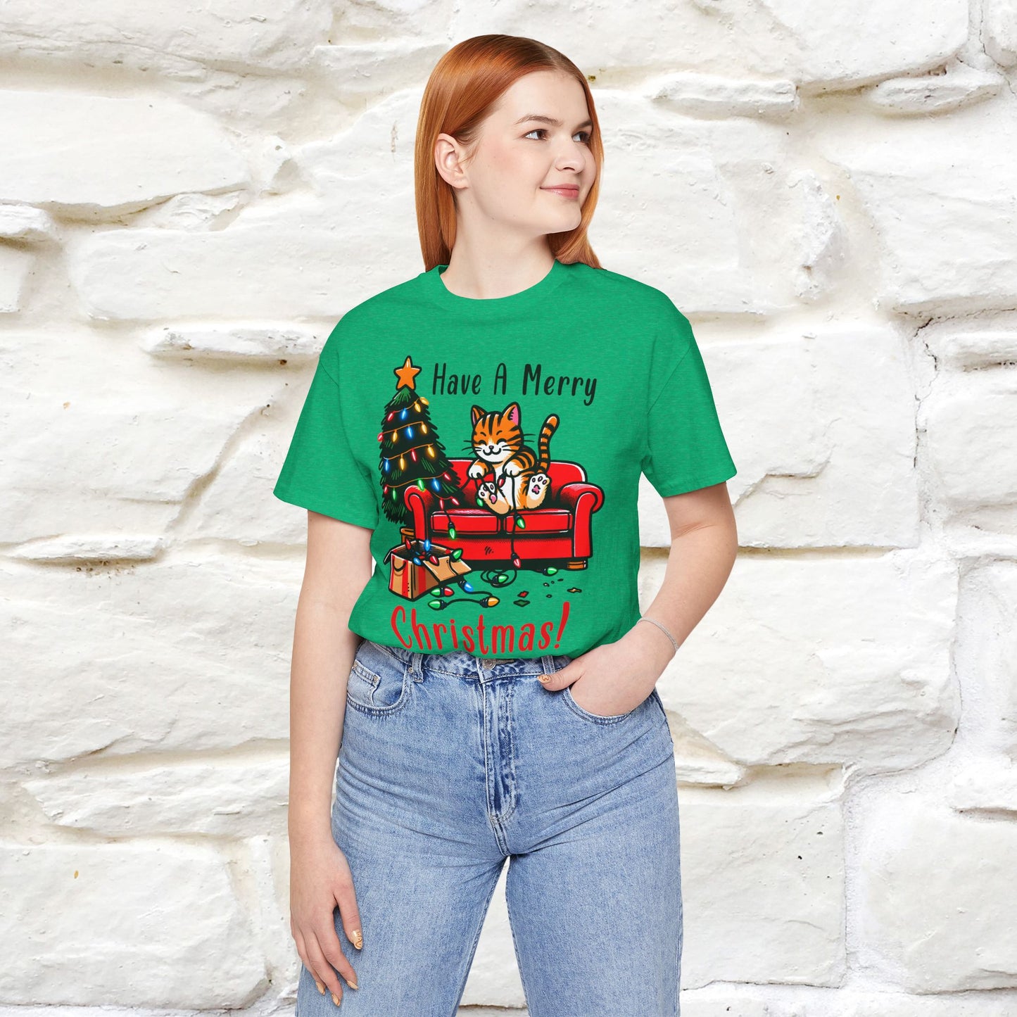 “Have A Merry Christmas! T-Shirt | Festive Cat Shirt for Men & Women | 100% Cotton”