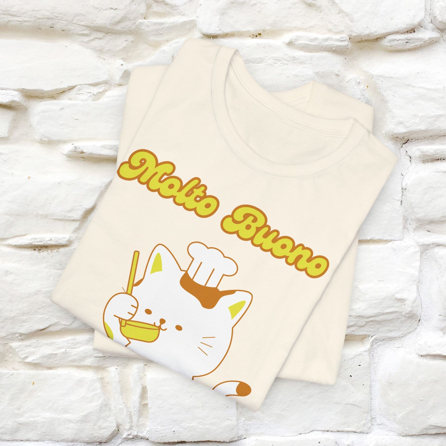 “Molto Buono Cat T-Shirt | Italian-Inspired Cat Shirt for Men & Women | 100% Cotton”