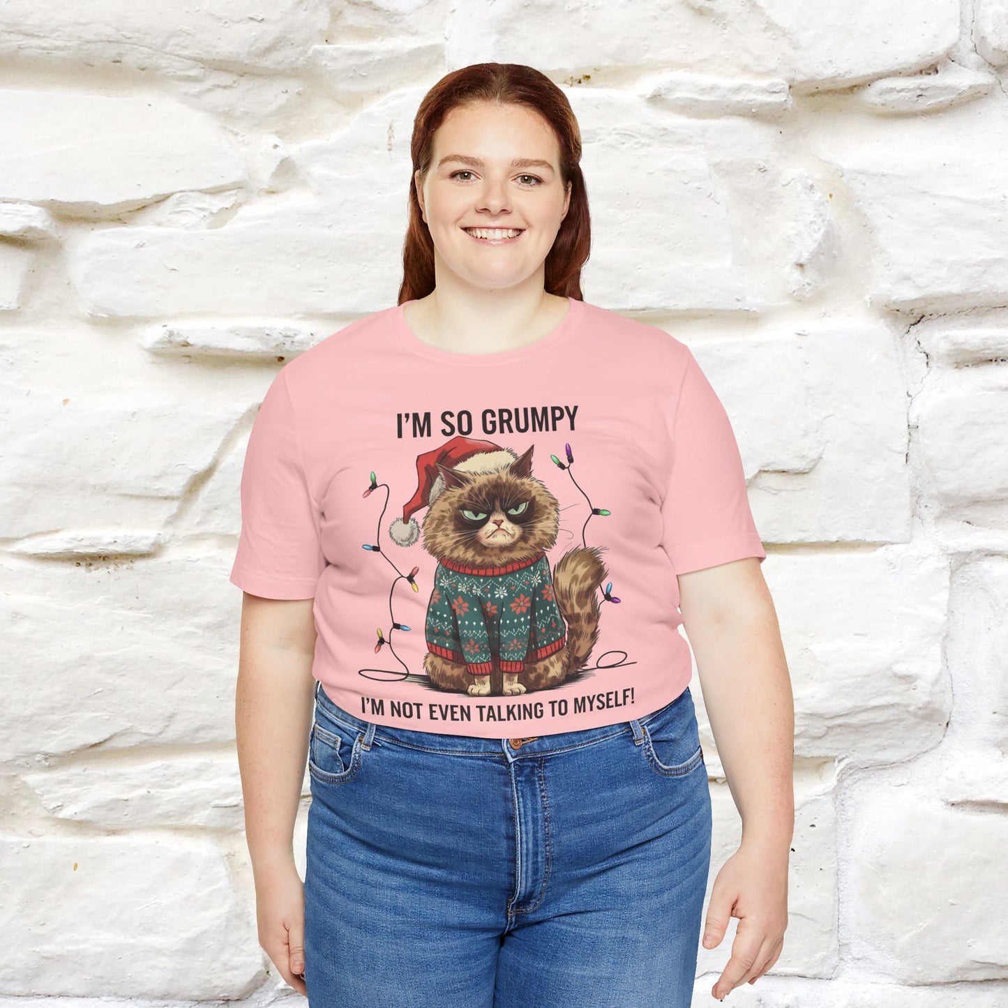 I'm So Grumpy, I'm Not Even Talking to Myself | Funny Cat Christmas Shirt for Men & Women | 100% Cotton