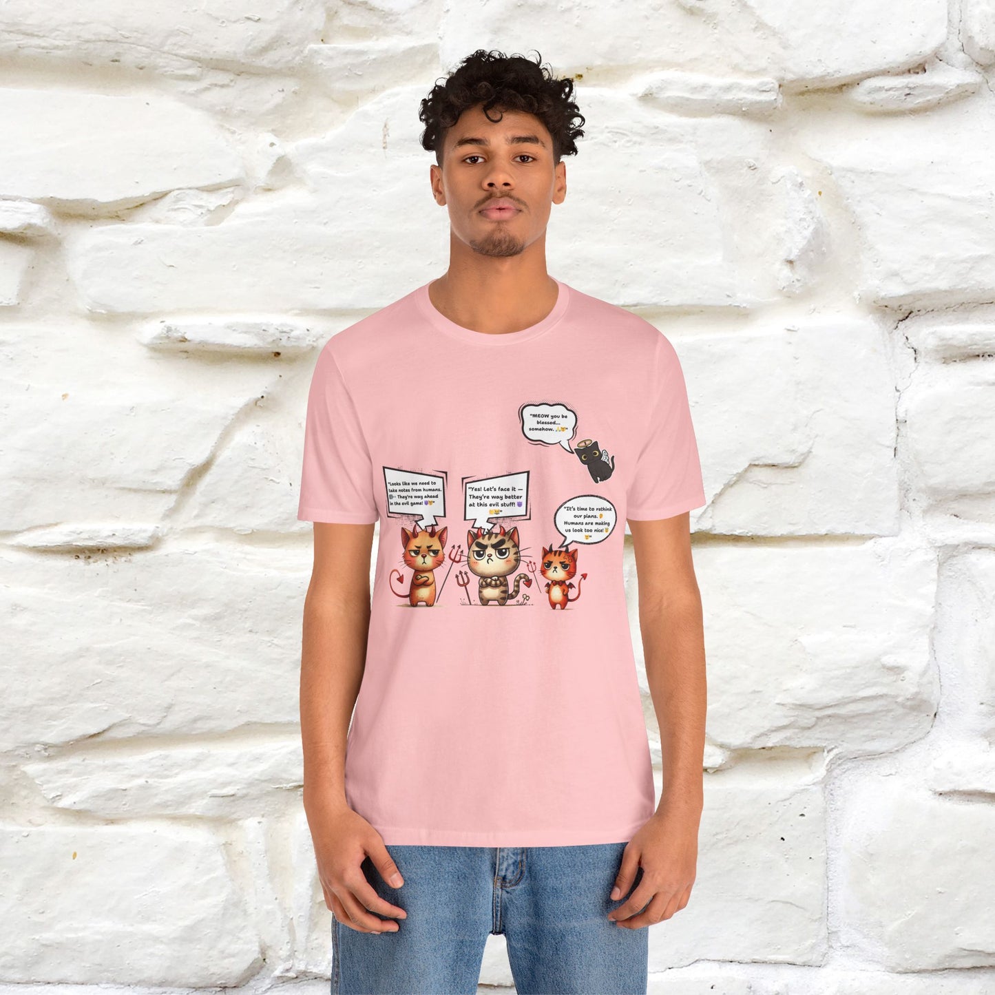 "Humans Are Way Ahead In The Evil Game! 😈😼" Cat  T-shirt |Nunu&Miao Studio